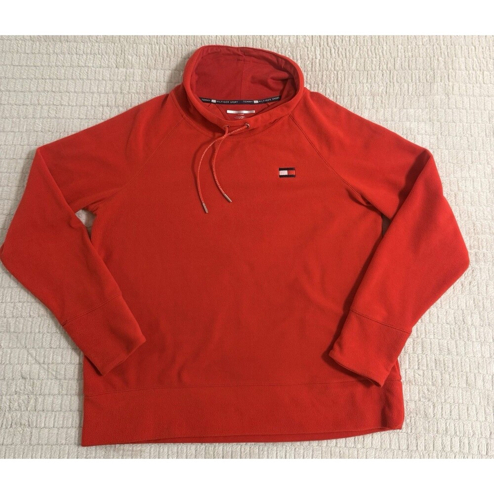 Tommy Hilfiger Sport Red Fleece Pullover Hoodie — Men’s Size M